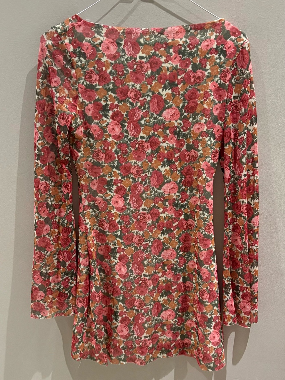Women’s Floral Long-Sleeve Top - Pink Rose Print